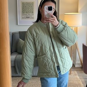 H&M Quulted Jacket Light Green XXS